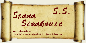 Stana Simaković vizit kartica